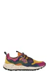 Flower Mountain Yamano 3 - Sneakers In Suede And Technical Fabric In Fuchsia/yellow