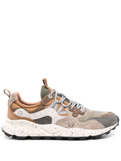 Flower Mountain Yamano 3 - Sneakers In Suede And Technical Fabric In Grey