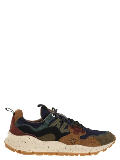 Flower Mountain Yamano 3 - Sneakers In Suede And Technical Fabric In Multi