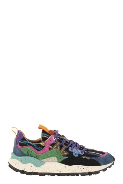 Flower Mountain Yamano 3 - Sneakers In Suede And Technical Fabric In Multi