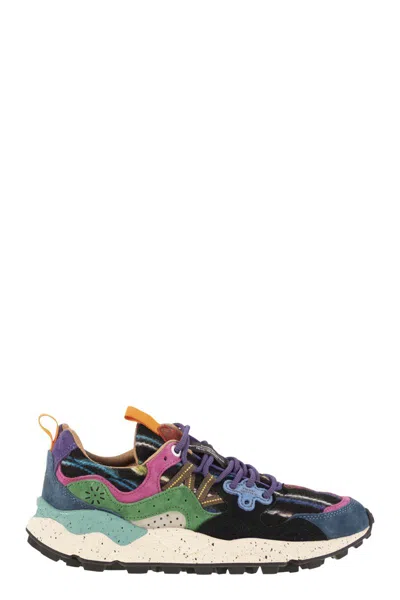 Flower Mountain Yamano 3 - Sneakers In Suede And Technical Fabric In Multi