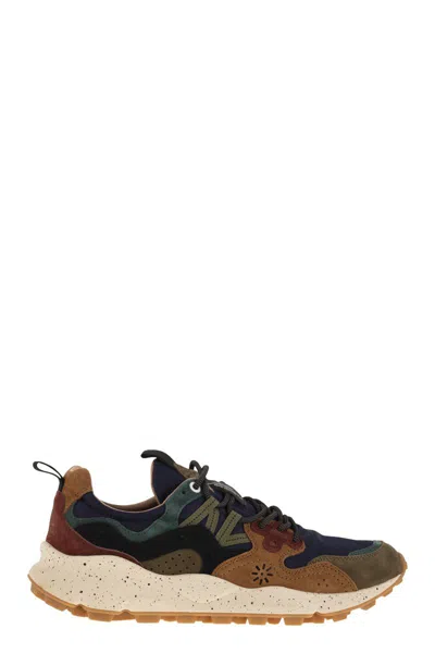 Flower Mountain Yamano 3 - Sneakers In Suede And Technical Fabric In Multi
