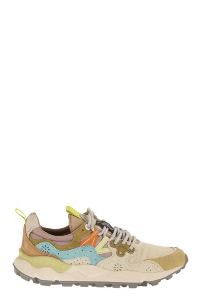 Flower Mountain Yamano 3 - Sneakers In Suede And Technical Fabric In Multi