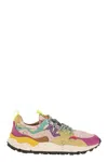 Flower Mountain Multicolored Suede And Technical Fabric Sneakers In Pink