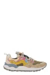 Flower Mountain Yamano 3 Suede And Nylon Dark Rose And Chestnut Sneakers In Pink/brown