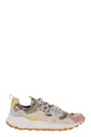 Flower Mountain Yamano 3 - Sneakers In Suede And Technical Fabric In Pink/milk