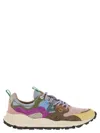 Flower Mountain Yamano 3 - Sneakers In Suede And Technical Fabric In Pink/yellow