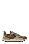 Flower Mountain Yamano 3 Uni Brown And Light Brown Suede And Fabric Sneakers In Multi