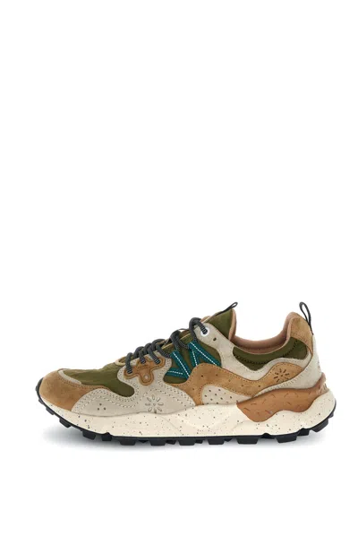 Flower Mountain Yamano 3 2017816-01-1e98 In Suede/nylon Cream-brown-taupe (1e98)
