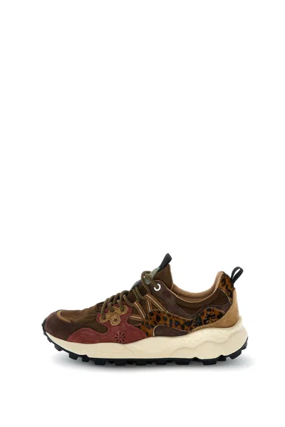 Flower Mountain Yamano 3 2017818-56-1d34 In Suede/pony Hair/nylon Brown-bordeaux (1d34)