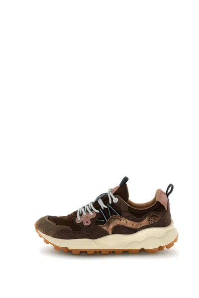 Flower Mountain Yamano 3 2017818-82-4d80 In Suede/nylon/laminated Goat Skin Brown-bronze-pink (4d80)