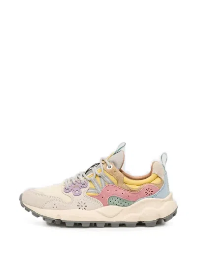 Flower Mountain Yamano 3 Calf Suede-panel Sneakers In Multi