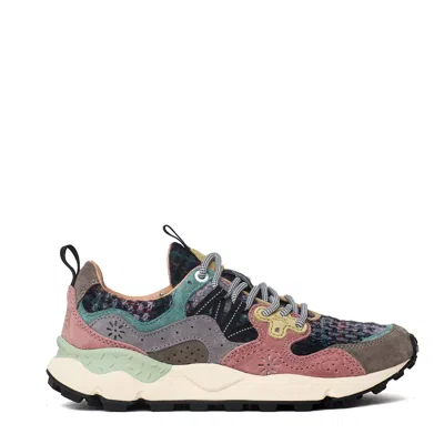Flower Mountain Yamano 3 Checked Suede Fabric Sneakers In Gray