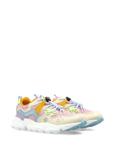Flower Mountain Kids' Yamano 3 Floral-motif Sneakers In Pink