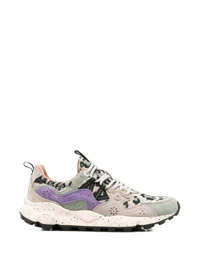 Flower Mountain Yamano 3 Leopard-print Panelled Sneakers In Purple