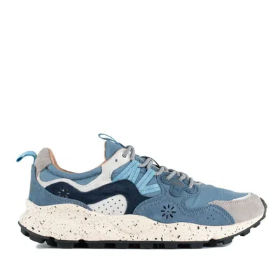 Flower Mountain Yamano 3 Light Grey And White Suede And Nylon Sneakers In Multicolor
