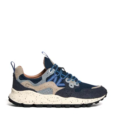 Flower Mountain Yamano 3-man Suede Nylon Mesh Sneakers In Black