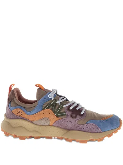 Flower Mountain Yamano 3 Nubuck Leather Panelled Sneakers In Multi