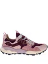 Flower Mountain Yamano 3 Natural And Dark Green Suede And Teddy Bear Sneakers In Pink