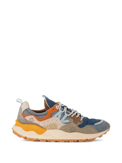 Flower Mountain Yamano 3 Panelled Sneakers In Blue