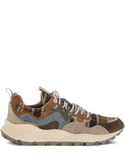Flower Mountain Yamano 3 Panelled Sneakers In Brown