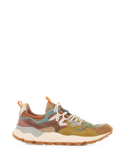 Flower Mountain Yamano 3 Panelled Sneakers In Brown