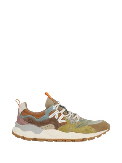 Flower Mountain Yamano 3 Panelled Sneakers In Green