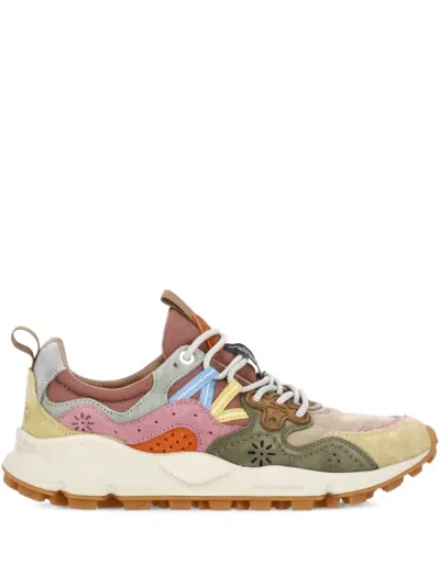 Flower Mountain Yamano 3 Suede Print Trainer In Multi