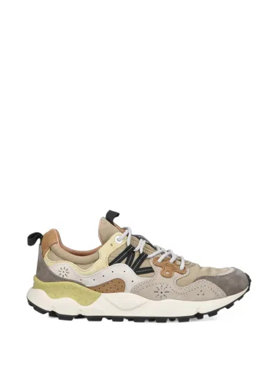 Flower Mountain Yamano 3 Panelled Suede Sneakers In Multi