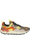 Flower Mountain Layered Suede And Fabric Sneakers In Animal Print