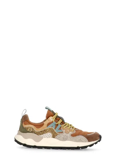 Flower Mountain Yamano 3 Panelled Sneakers In Brown