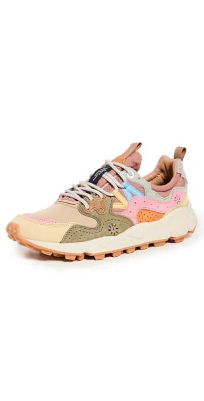 Flower Mountain Yamano 3 Sneakers Cream Taupe Military In Beige