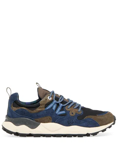 Flower Mountain Yamano 3 Sneakers  X Barbour In Navy Fabric