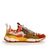 Flower Mountain Yamano 3 Sneakers In Burnt Suede With Orange Accents In Multicolor