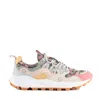 Flower Mountain Yamano 3 Sneakers In Suede And Floral-print Technical Fabric In Multicolor