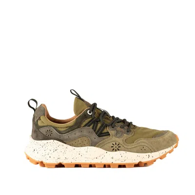 Flower Mountain Yamano 3 Trainers In Suede And Nylon Military Green And Grey In Multicolor