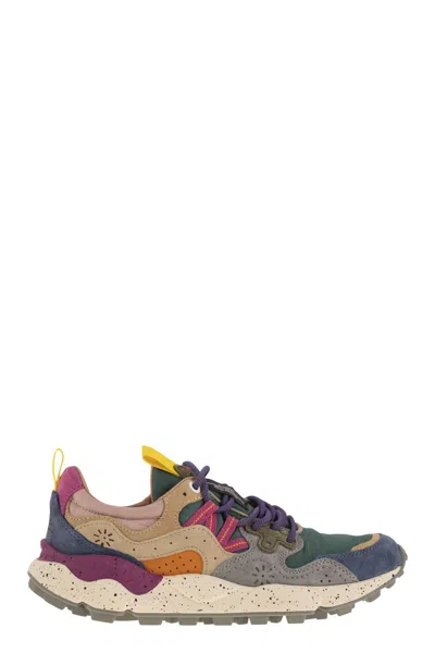 Flower Mountain Yamano 3 - Sneakers In Suede And Technical Fabric In Animal Print