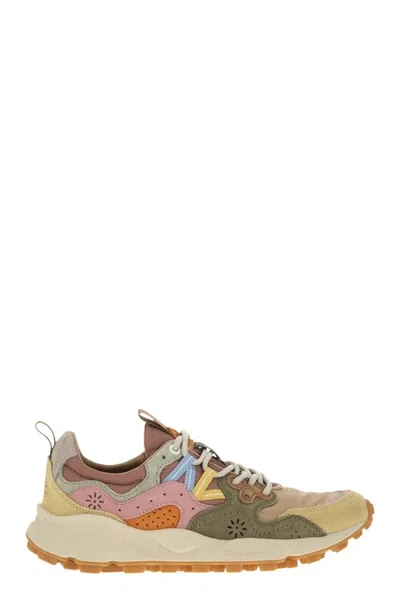 Flower Mountain Yamano 3 - Sneakers In Suede And Technical Fabric In Multi