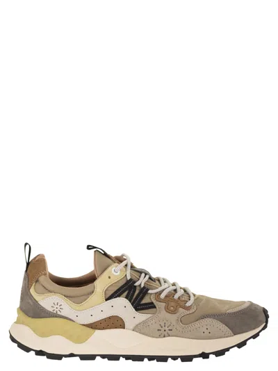 Flower Mountain Yamano 3 Sneakers In Suede And Technical Fabric In Multi