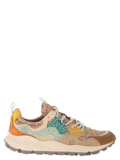 Flower Mountain Yamano 3 Sneakers In Suede And Technical Fabric In Multi