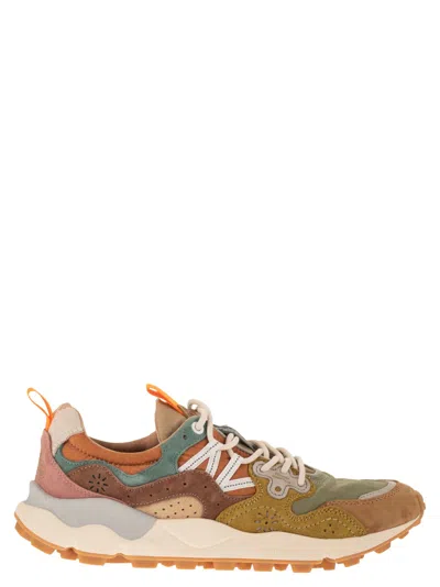 Flower Mountain Yamano 3 - Sneakers In Suede And Technical Fabric In Nude