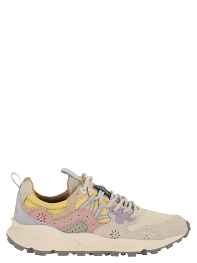 Flower Mountain Yamano 3 Sneakers In Suede And Technical Fabric In Animal Print