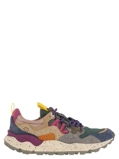 Flower Mountain Yamano 3 - Sneakers In Suede And Technical Fabric In Green