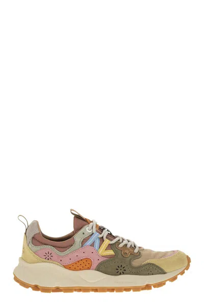 Flower Mountain Yamano 3 - Sneakers In Suede And Technical Fabric In Multi