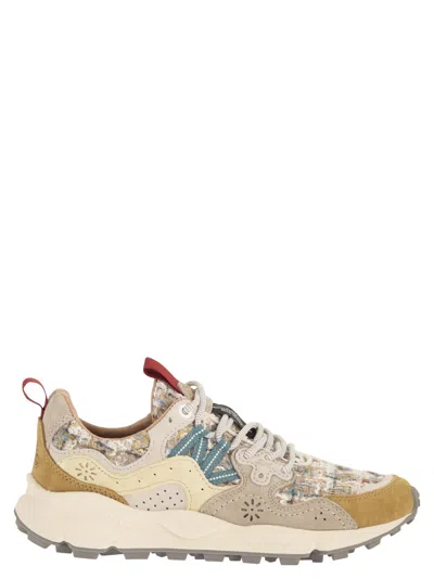 Flower Mountain Yamano 3 - Sneakers In Suede And Technical Fabric In Multi