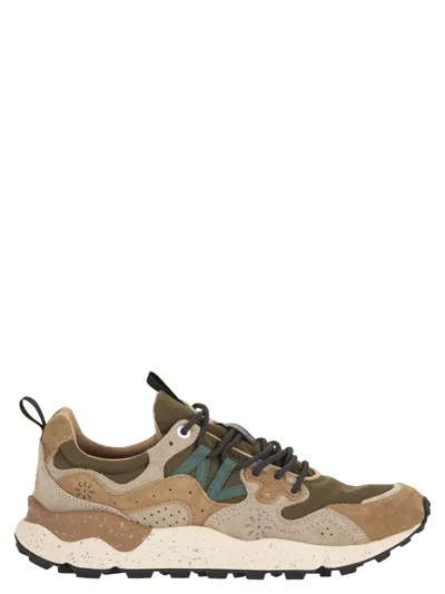 Flower Mountain Yamano 3 - Sneakers In Suede And Technical Fabric In Multi