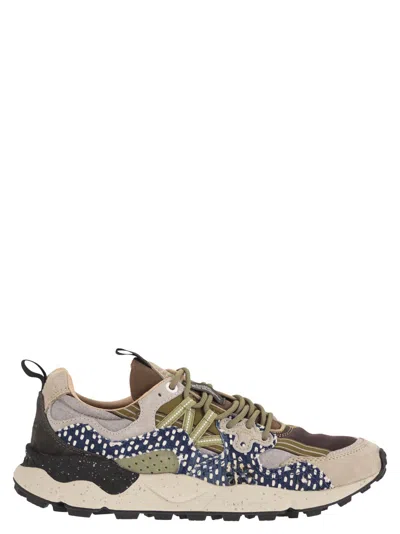 Flower Mountain Yamano 3 - Sneakers In Suede And Technical Fabric In Multi