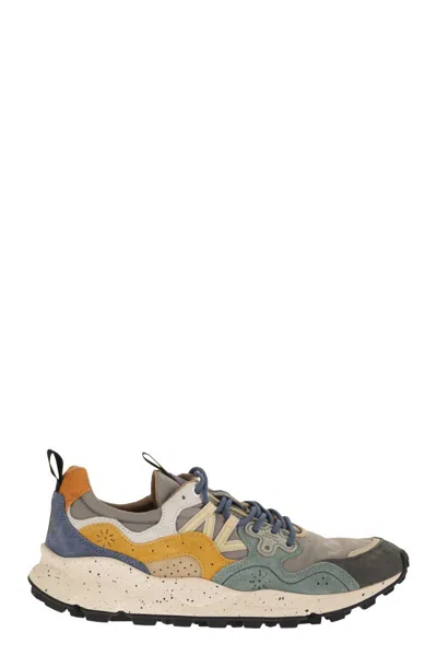 Flower Mountain Yamano 3 - Sneakers In Suede And Technical Fabric In Multi