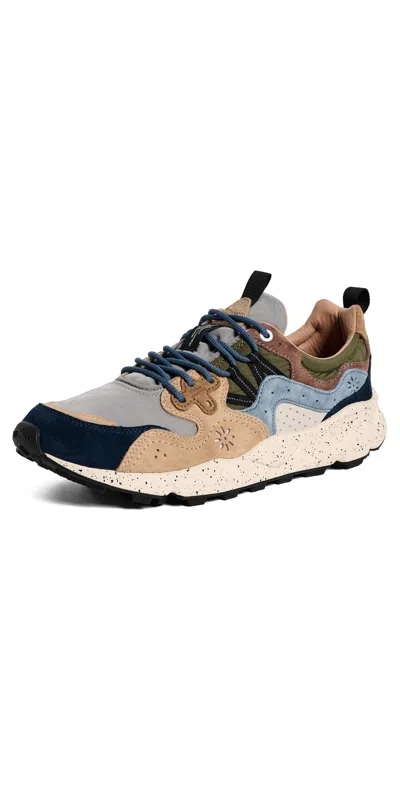 Flower Mountain Yamano 3 Sneakers Navy/light Brown/grey In Multi
