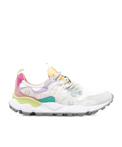 Flower Mountain Yamano 3 Light Lilac And White Suede And Nylon Sneakers In Multi